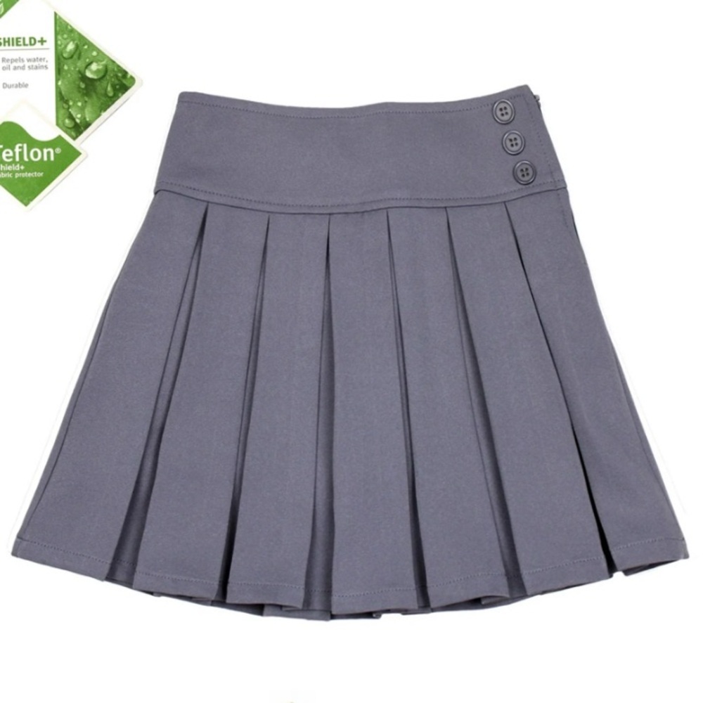 BIENZOE 7 Girls Gray Pleated Skirt